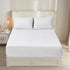 Linen Home Solid Fitted Sheet Set - White